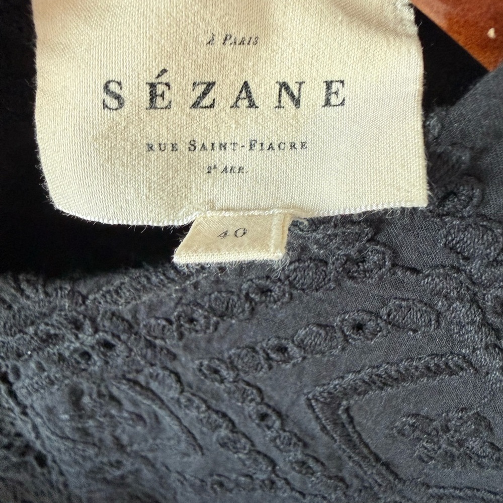 Sezane Scarlett blouse - black lace - Picture 3 of 4